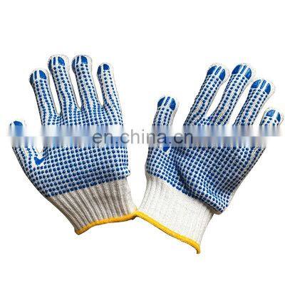 4SAFETY White Knitting Cotton Double Sides Pvc Dotted Working Gloves