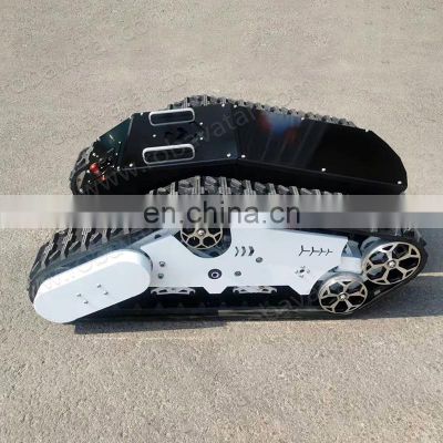 120kg load electric steel rubber tracked mobile robot chassis