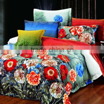 2014 latest design Reactive Printing Flora Bedding Set, High Quality Duvet Cover set