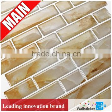 Customize mosaic type removable self adhesive 3d decor wall sticker