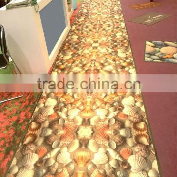 colorful corridor carpet with polyester velour and pvc backing