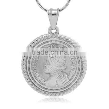Stainless Steel Coin Shape Religious Medal Silver Plated De Guadalupe Pendant Glazed Custom Souvenir for Christian