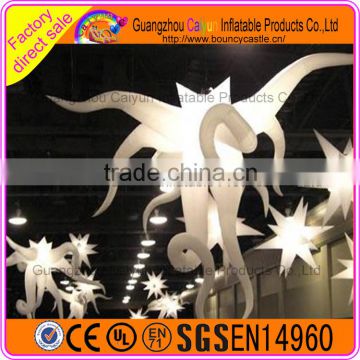 LED inflatable white lighting star/party decoration inflatable cone with led light