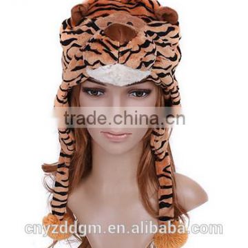 tiger hat/ plush animals hats /plush spot tiger hats