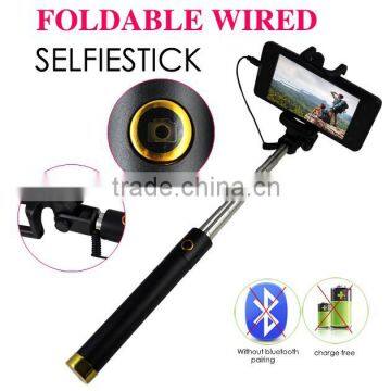 Mobile accessories new products foldable seflie stick monopod cable selfie stick tripod