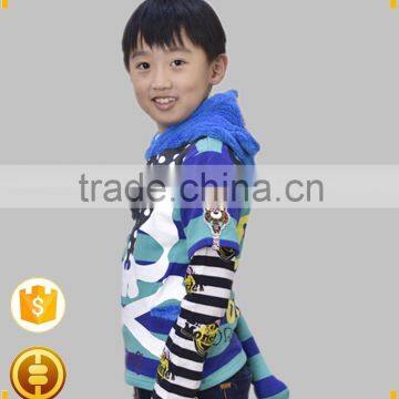 2016 new design The boy's fashion hooded splicing unlined upper garment