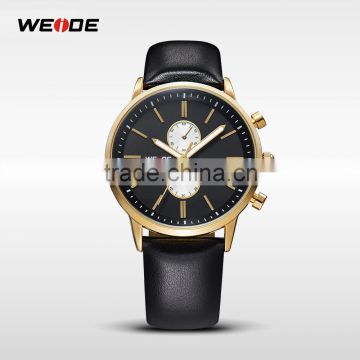 WEIDE Japan Movement Genuine Leather Strap Men Gold Watches Luxury Watch In Alibaba Express