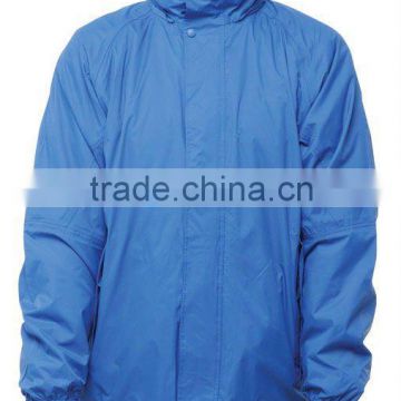 Mens concealed hood rain jackets /rainwear
