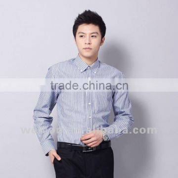 Latest OEM/ODM Men's 100% cotton popular sky business dress blue stripe oxford shirt