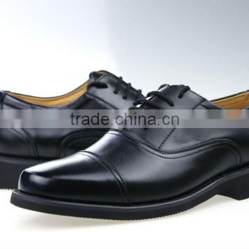 Black leather military Office Shoes