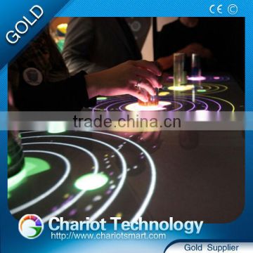 Interactive bar tables glass for club /exhib active atmosphere