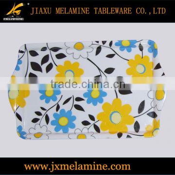 full design melamine food serving tray with handle