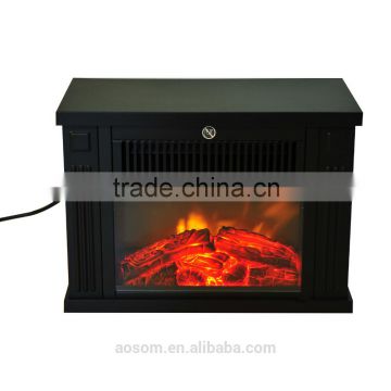 HomCom Black 14" 1000W Free Standing Electric Fireplace