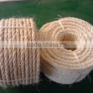 Rope factory supplied 10mm 3 strand twisted sisal rope for sale
