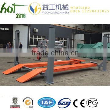 Equipped with jack trolley guide rail Hydraulic Lift 4 Post Car Lift