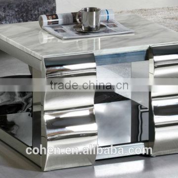 modern simple design stainless steel marble top side corner table B2033-3