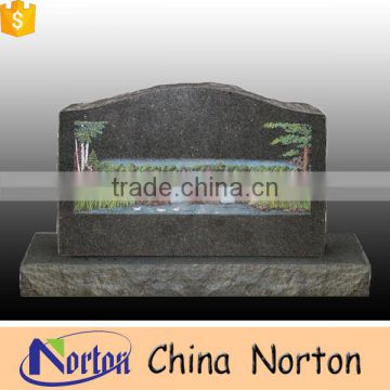 European style engraving granite tombstone with factory price NTGT-031L