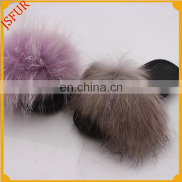 Serviceable Thermal Winter Warm Shoes Eva And Sandals Raccoon Fur Slippers