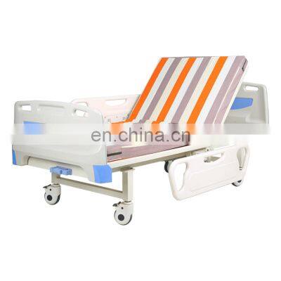 High Quality and Cheap ABS Head Folding Single Crank Dual Function Hospital Bed