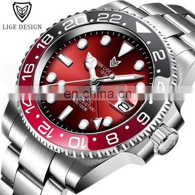 Lige 6805 Relojes Quality Mechanical Men Watches Stainless Steel Luxury Brand Watches Automatic