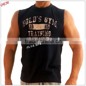 mens plain black sleeveless t-shirts for gym shark,men's bodybuilding wear cheap price china manufacture