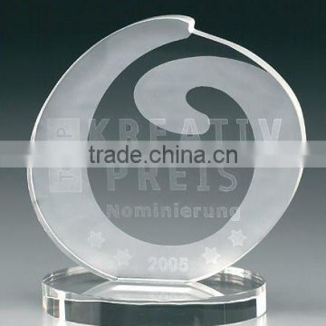 Laser engraved crystal award