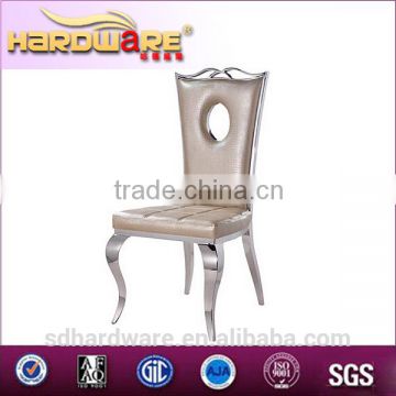 Modern Leather Restaurant Chairs/Stainless Steel Legs Canteen Dining Chairs