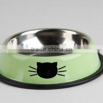 Stainless steel dog bowl with malemine frame