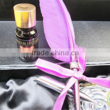 Multi-Functional Purple Goose Feather Pen Set 2014 Wholesales