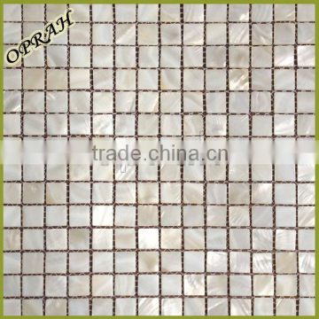 2016 hot sale bathroom tile design white shell mosaic
