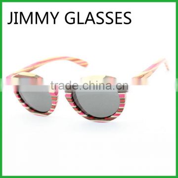 JM610 Recycled Skateboard Wood Sunglasses Smoke UV400 Polarized