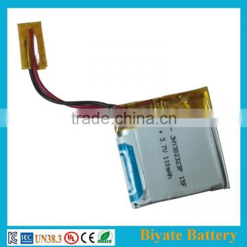 mini 3.7v li-polymer battery 302323 electric shaver battery
