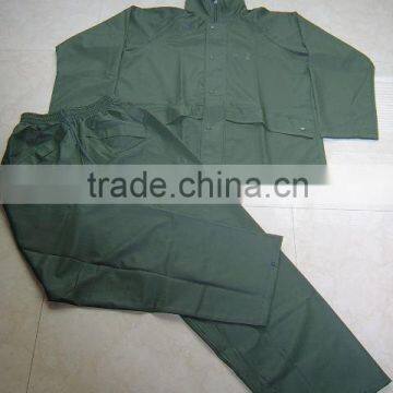 Industrial waterproof polyester pvc rainsuit