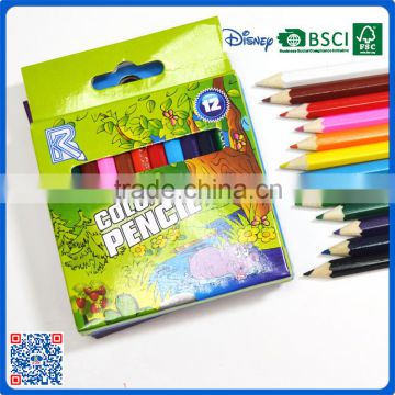 Wholesale mini hexagonal shape HB pencil or crayons colouring pencils into paper box