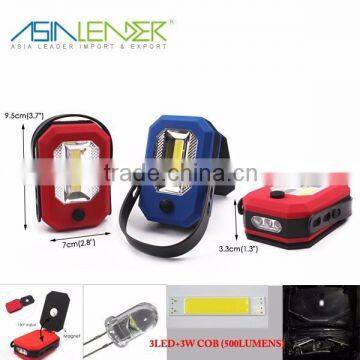 Asia Leader Products BT-4811 3LED+3W COB 500LUMENS Rechargeable LED Working Lamps