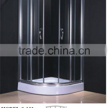 two doors with frame solid big wheels shower enclosure(S133)
