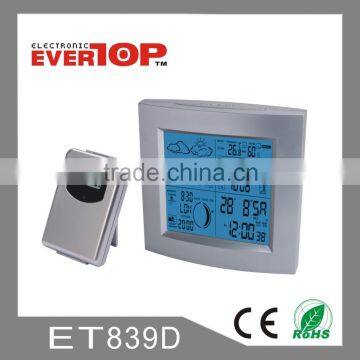 DIGITAL LCD CLOCK WITH BAROMETER AND BLUE BACKLIGHT ET839D