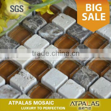 Stone Glass Tile - glass and stone mosaic tile, stone blend glass mosaic tile EGS099