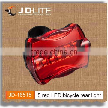 5 RED led multi-function led light for bicycle 7 light modes bicycle lamp