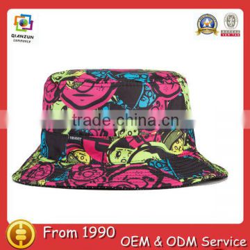 Fashion 100% cotton plain funny print pattern safari bucket hat