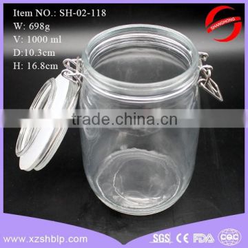 1000ml glass canning jar with gasket and lid