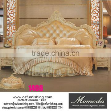 1408 king size bedroom set in high gloss/elegant and luxurious champagne gold bedroom set