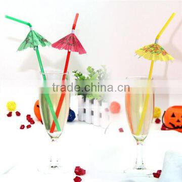 Hot sale party decoration plastic cocktail umbrella straws