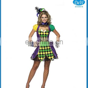 Adult Womens Sexy Mardi Gras Jester Costume