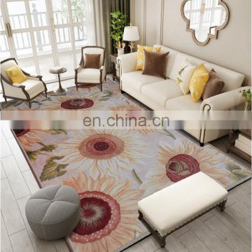 Household custom modern home decorative flannel carpets rugs living room