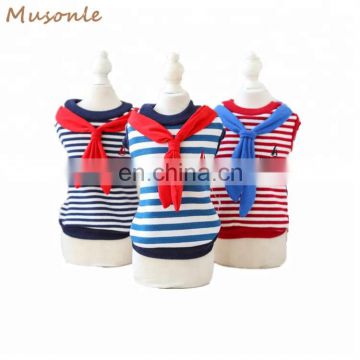 Navy stripe doggie outfits winter clothes sailor suit for dog
