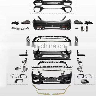 Good fitmen AM&G style body kit for Mercedes Benz new S CLASS w222 S320 350 450 for 2018 front bumper rear bumper side skirts