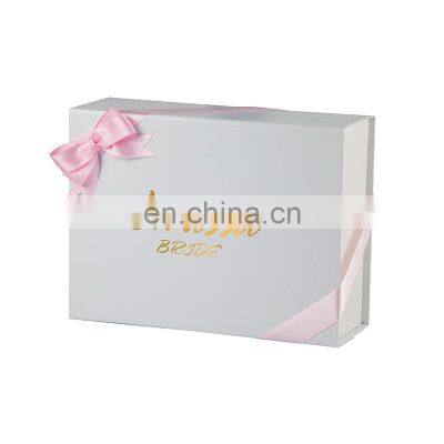 Custom printed white bridal party bridesmaid gift hamper boxes wholesale