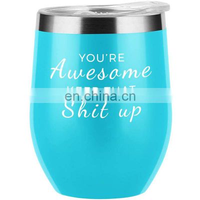 Promotional gifts thermal multicolor egg shape 12oz wholesale stainless steel tumbler