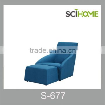 Modern lounge reading chair living room sofa chair furniture with pouf